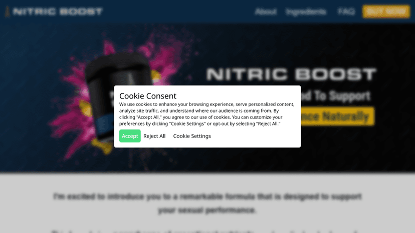 Nitric Boost - Landing Page