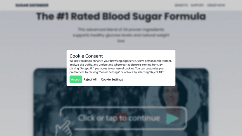 Sugar Defender - Landing Page